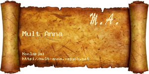 Mult Anna névjegykártya